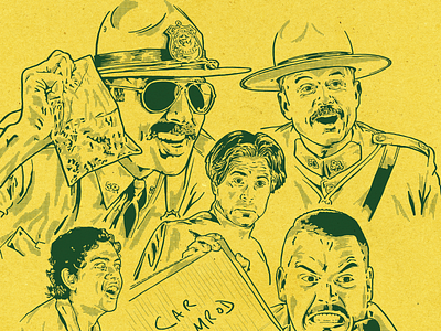 Super Troopers poster detail (1) half tones illustration movies super troopers