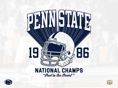 Penn State 1986 Champs 1980s apparel college football illustration penn state