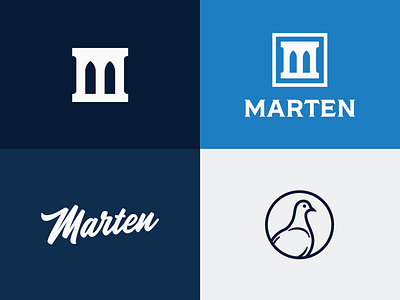 Marten logo family branding construction logo logo family script