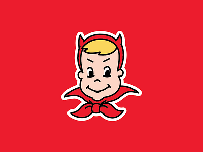 SWDC red devil mascot cute devil kid logo mascot swdc