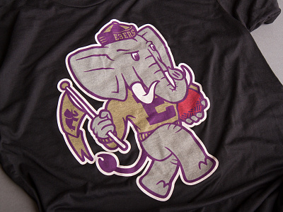 E3 kickball t-shirt e3ers element three elephant kickball mascot sports