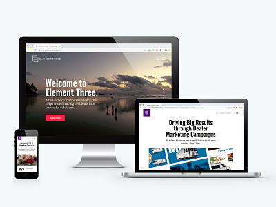 New E3 Website design e3 element three website