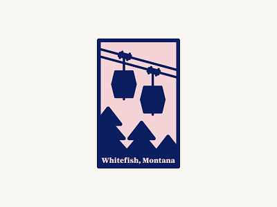Whitefish, Montana ski lift sticker adventure badge branding design illustration montana outdoors ski sticker vector