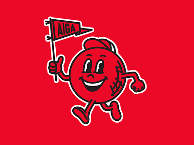 AIGA Indy kickball mascot aiga branding kickball mascot pennant