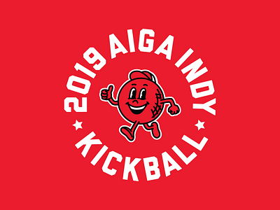 AIGA Indy Kickball badge agencies badge badge design kickball