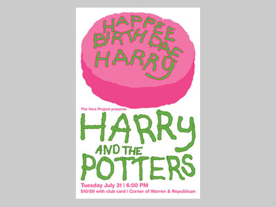 Harry and the Potters gig poster screen print