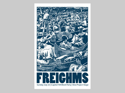 Freighms gig poster screen print