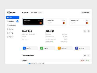 Mono - Desktop app banking design finance illustration ios mobile app ui ux
