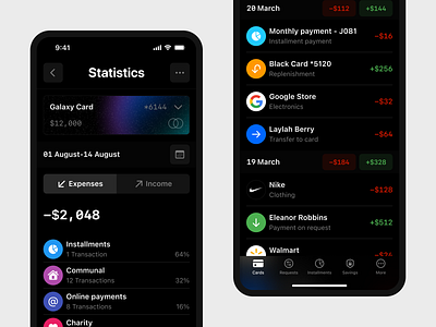 Transactions app banking design finance ios mobile app ui ux
