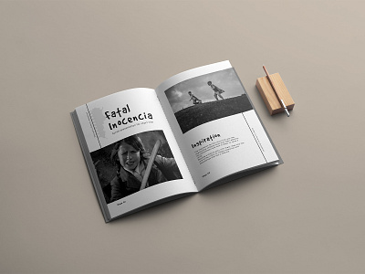 Brochure design for short film "Fatal Inocencia" branding design graphic design photography script short film typography