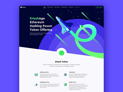 Ehash Landing Page - Blockchain blockchain blue landing rocket space