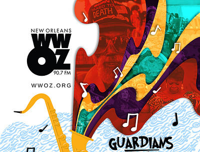 NEW ORLEANS WWOZ design photoshop vector