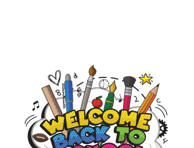 WELCOME BACK TO SCHOOL illustrator vector