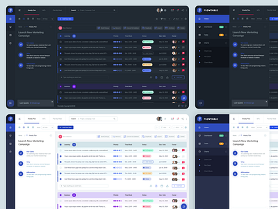 Flowtable Dashboard Light & Dark Version