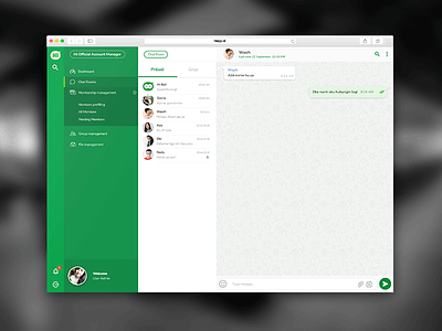 Official Accounts Hiapp admin app backend chat chatting design template