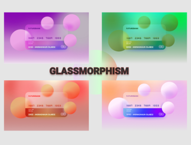 GLASSMORPHISM - Payment cards with Frosted Glass Aesthetic.