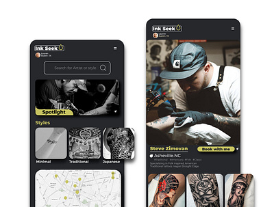 Ink seek App app ui uiux ux