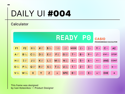 Daily UI #004 — Calculator app bright calc calculate calculator calculator app calculator ui dailyui design gradient inspiration minimal ui