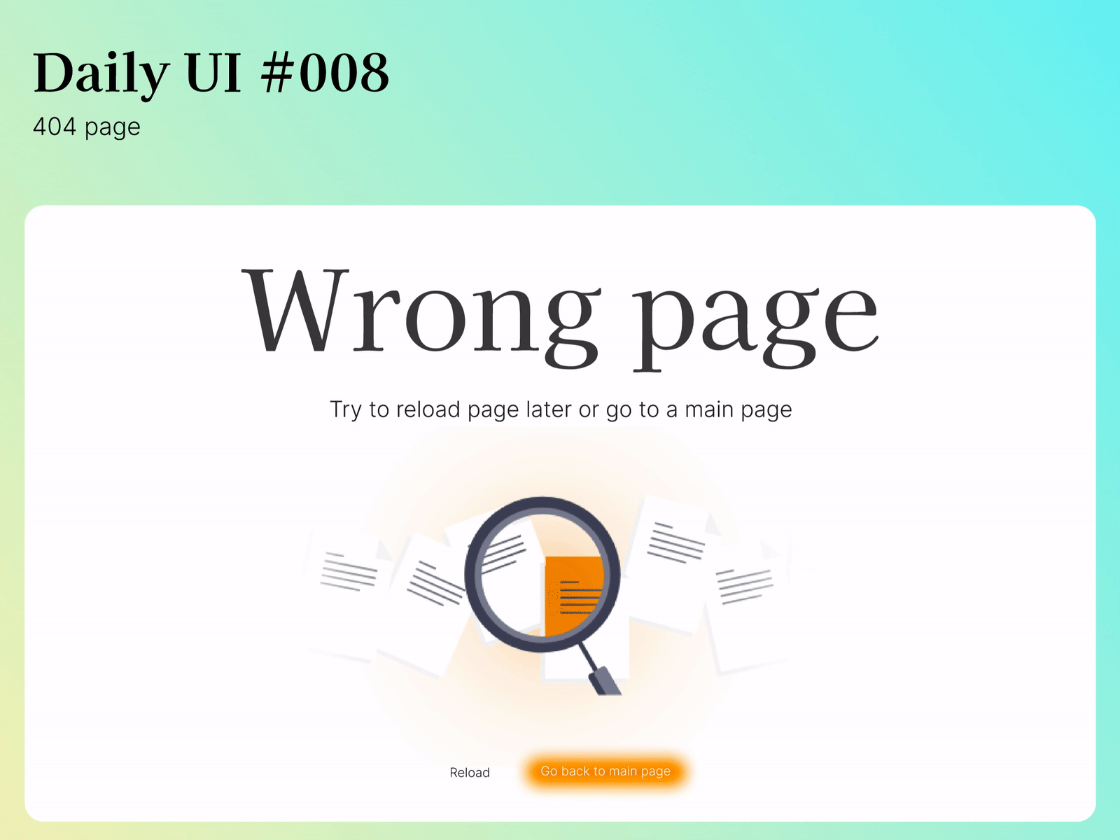 Daily UI #008 – 404 Page animation dailyui gradient graphic design inspiration ui