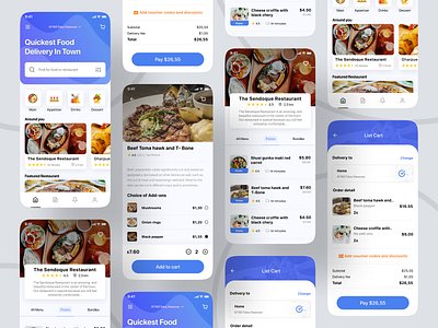 QuickFood - Food Delivery App app cart clean delivery food food merchant list mobileapp ui uidesign ux ux trends