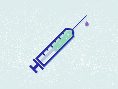 Syringe blood blue icon illustration medical modern syringe