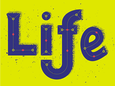 Typographic sketch dots freestyle fresh fun life modern typography