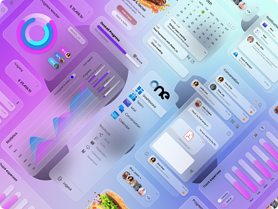 Dashboard - Glassmorphism widgets 3d animation app branding dashboard design glassmorphism graphic design illustration logo motion graphics photoshop trend ui uiux uxdesign vector website widget widgets