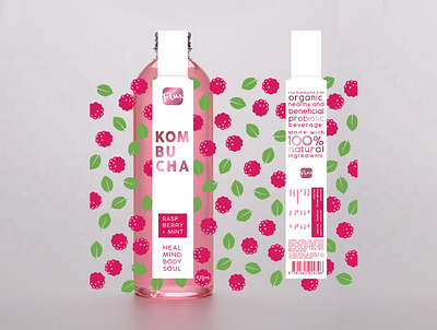 Kombucha Bottle Label branding design packaging