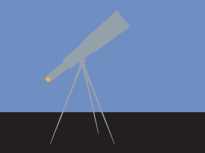 Searching black blue gray illustrator orange telescope