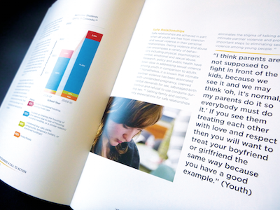 Interior layout booklet colorado graphic design information graphics nonprofit outreach print design