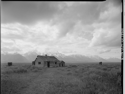 Architectural study near the Tetons for the NPS black and white bw habs haer historical preservation photography
