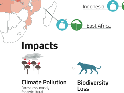 Commercial Agriculture and Deforestation map climate deforestation infographic map