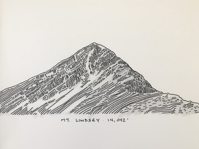Mt. Lindsey, Colorado colorado ink drawing line art mountain peak