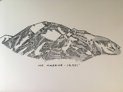 Mt. Massive, Colorado colorado ink drawing ink illustration mountain