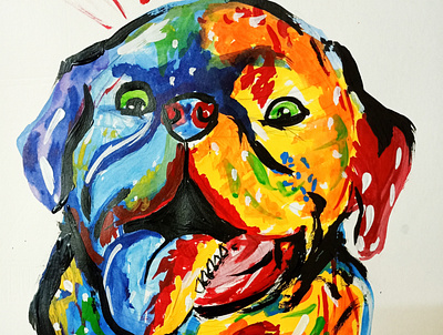 Colourful DOG branding design icon illustration illustrator minimal