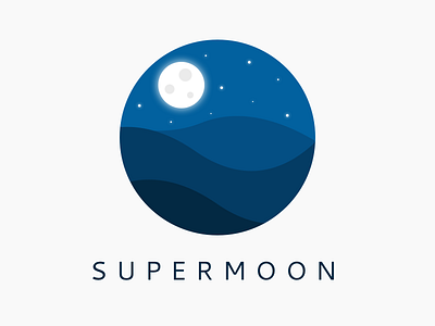 SUPERMOON blue dark design moon night stars supermoon