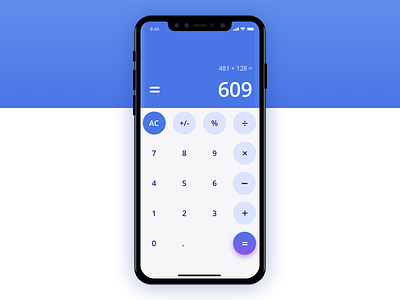 Calculator Daily UI #004 blue calculator daily ui dailyui 004 flat flat design gradient