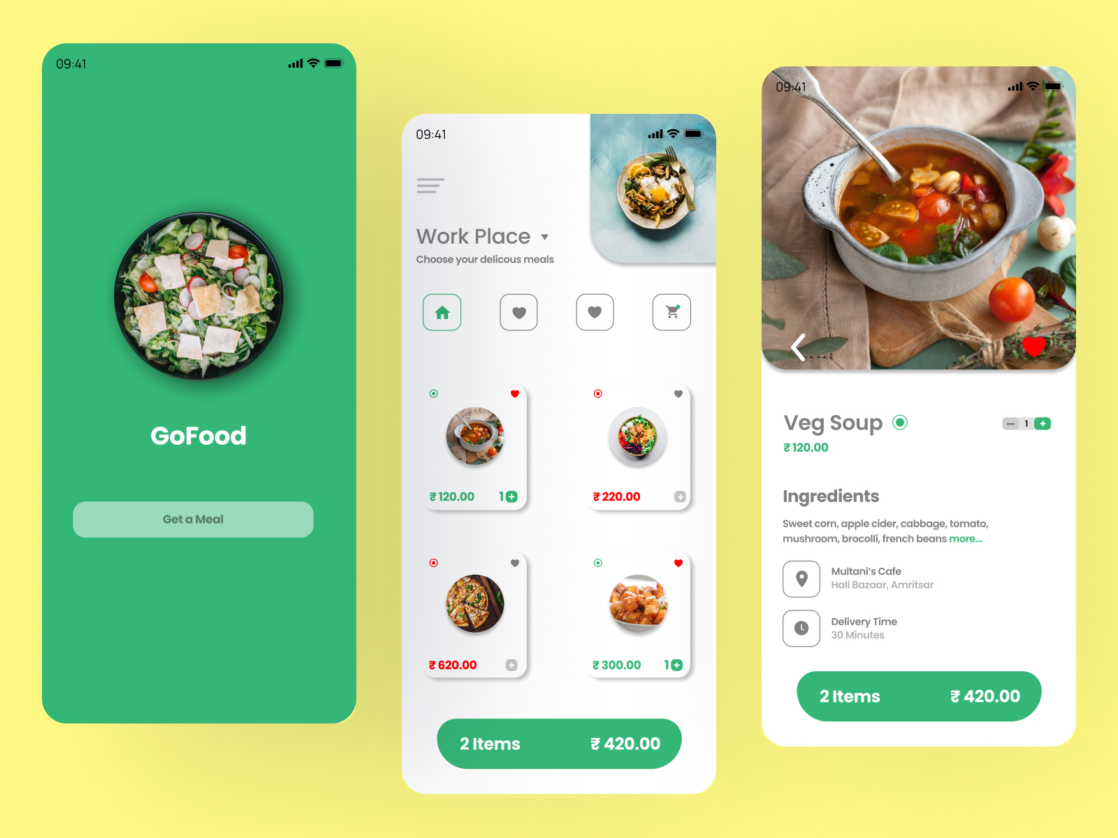 Food Ordering Mobile App UI by Siddhant Sharma on Dribbble