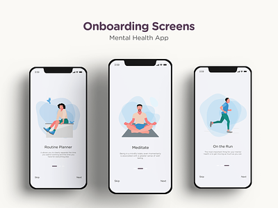 Onboarding Screens - Mental Health App app designing login app login design app login screen login screen app minimal login mobile app screens onboarding onboarding screens