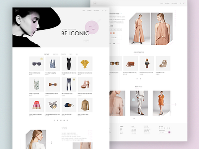 Be iconic e-commerce. beauty clothes debut dribbble e commerce fashion landing page model shop store ui website