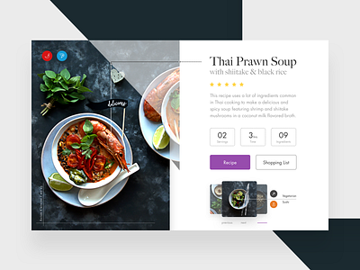 Recipe Card Concept. card concept cooking dish food recipe recipe card ui ui concept ux