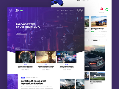 Game news site concept