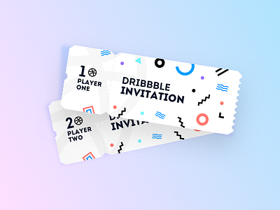 Dribbble Invitations Giveaway background design designer dribbble fun giveaway invite shape shapes ticket ui ux