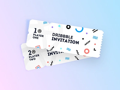 Dribbble Invitations Giveaway background design designer dribbble fun giveaway invite shape shapes ticket ui ux