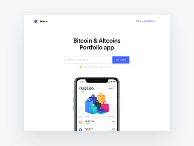 Bloko.io – Bitcoin & Altcoin Portfolio tracker – Landing Page