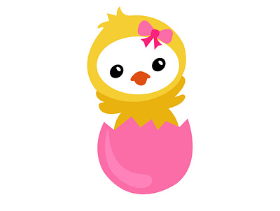 Easter Chick design illustration logo vector