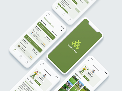Lawn Mower App app design design garden app garden cleaning app lawn app lawn mower app mobile app designs mobile design mobile ui mower app ui ux