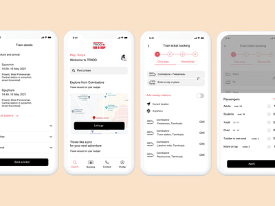 Train ticket booking app app design booking app design mobile app designs mobile design mobile ui ticket booking app ticket booking. app train app train app ui train ticket booking app train tracking app ui ux