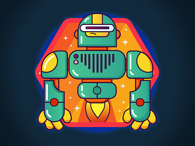 RoboFly galaxy illustration reward robot shine