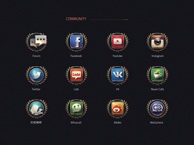 Social Icons community game icon illustration social socialmedia ui